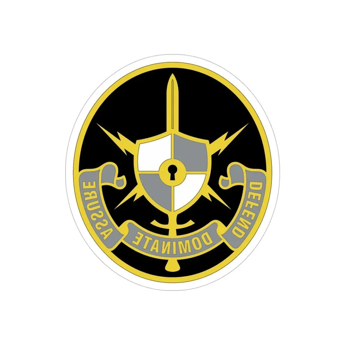 United States Cyber School 2 (U.S. Army) REVERSE PRINT Transparent Die-Cut STICKER 5 Inch Die-Cut Transparent - The Sticker Space