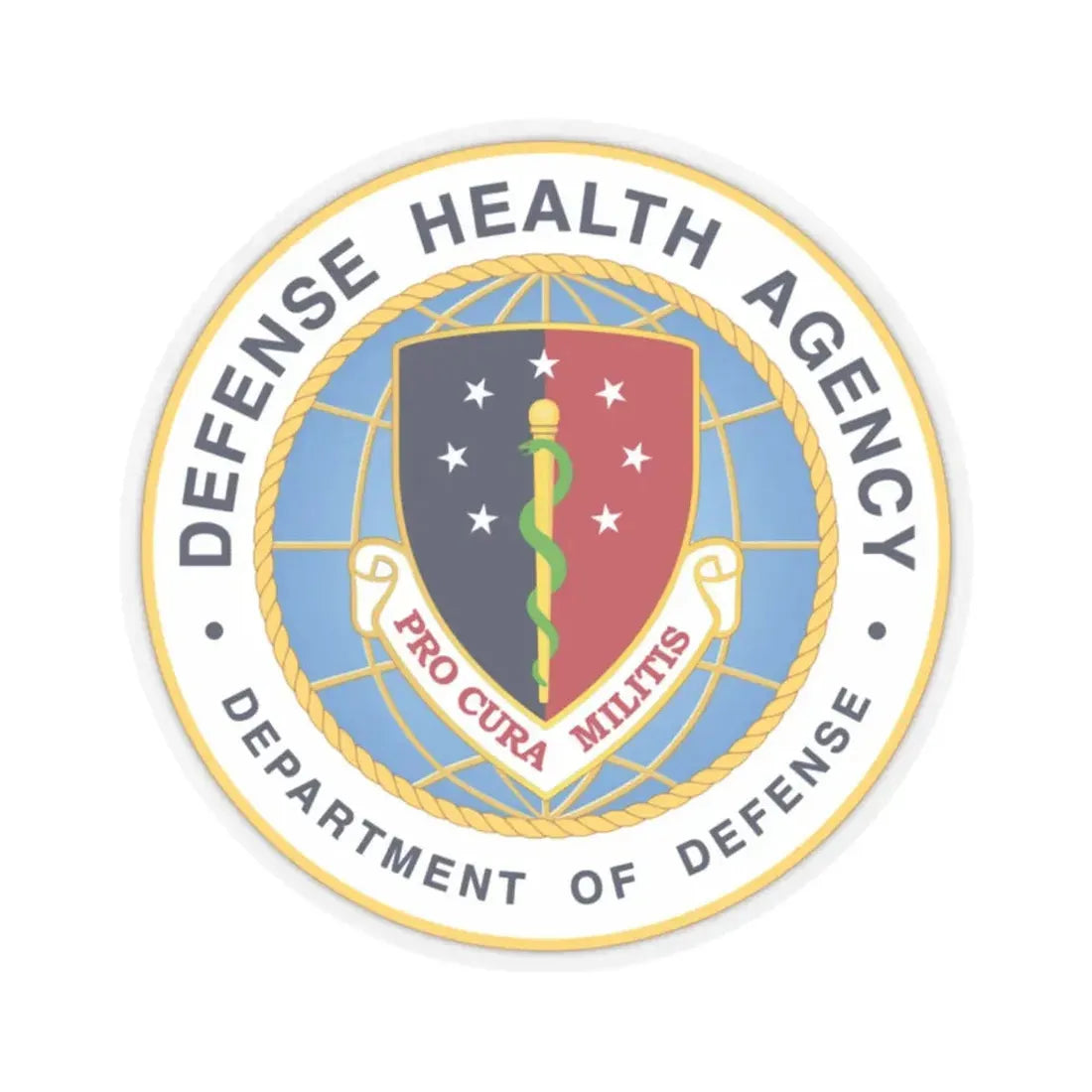 United States Defense Health Agency - STICKER Vinyl Kiss-Cut Decal 2 Inch Transparent - The Sticker Space