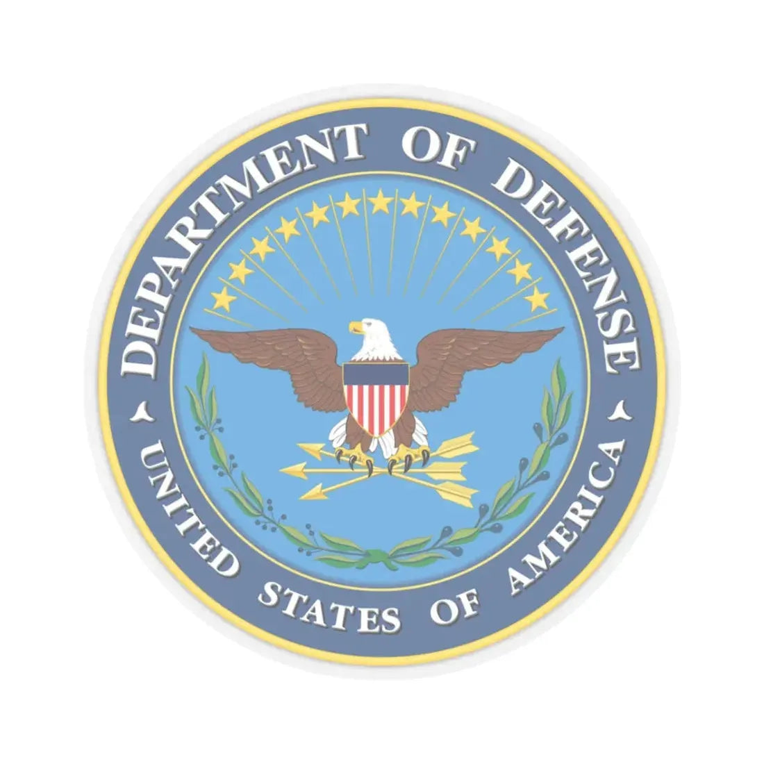 United States Department of Defense - STICKER Vinyl Kiss-Cut Decal 3 Inch Transparent - The Sticker Space