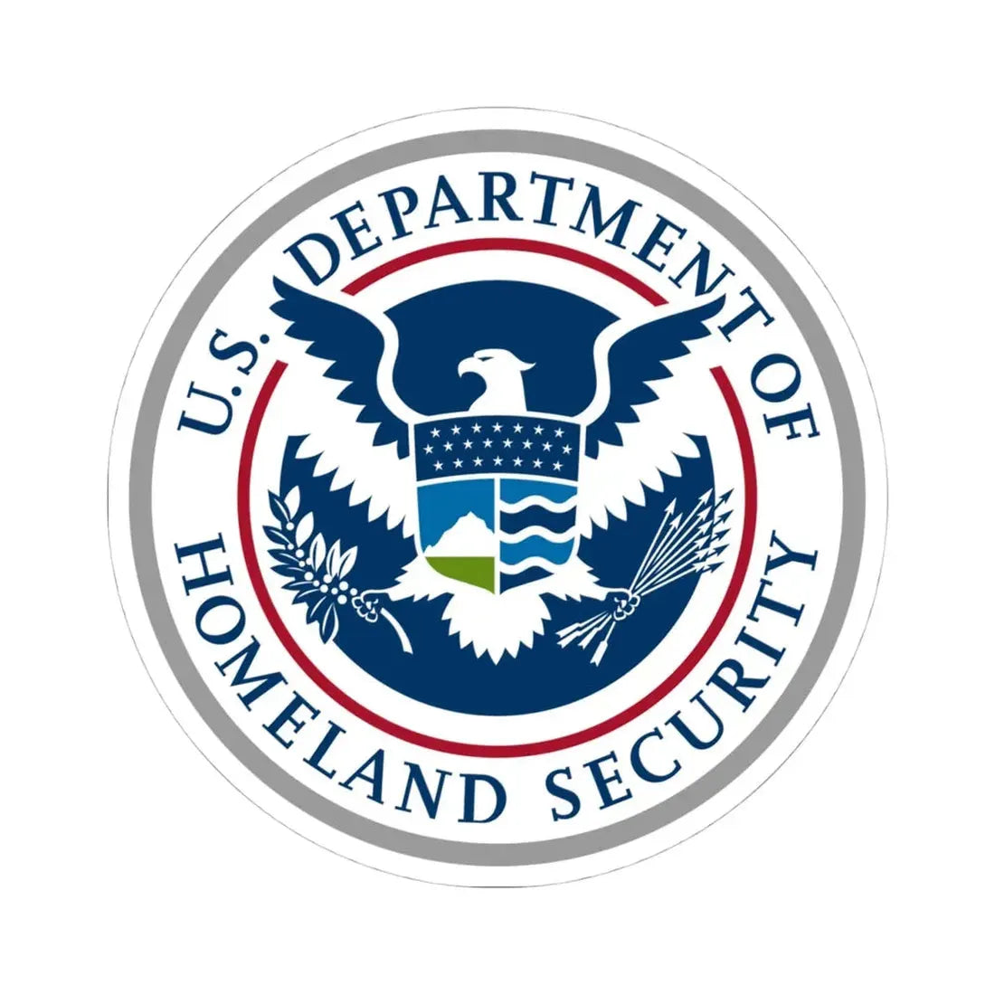 United States Department of Homeland Security - STICKER Vinyl Kiss-Cut Decal 4 Inch White - The Sticker Space