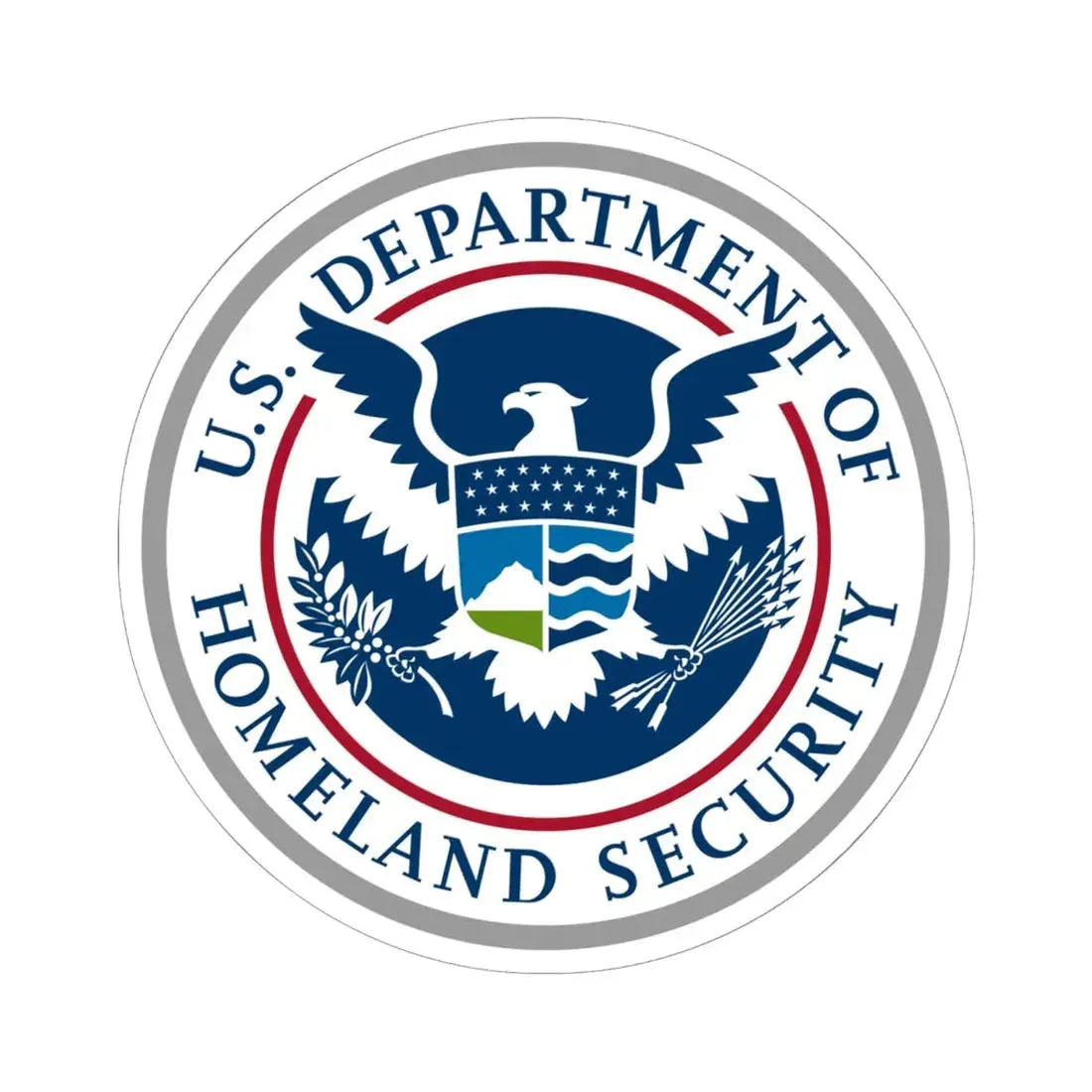 United States Department of Homeland Security - STICKER Vinyl Kiss-Cut Decal 6 Inch White - The Sticker Space