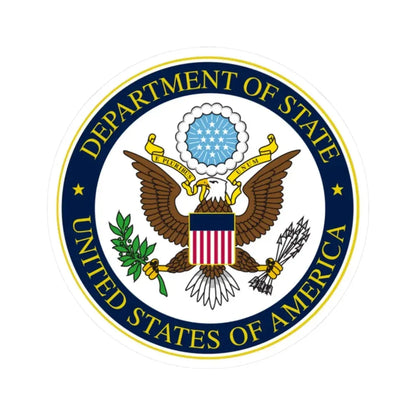 United States Department of State - STICKER Vinyl Kiss-Cut Decal 2 Inch White - The Sticker Space