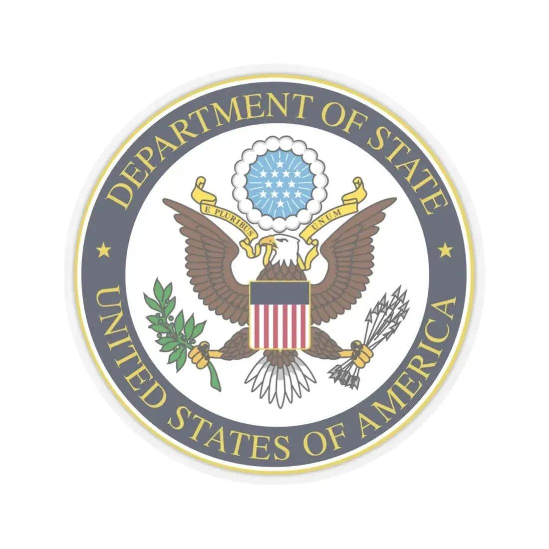 United States Department of State - STICKER Vinyl Kiss-Cut Decal 6 Inch Transparent - The Sticker Space