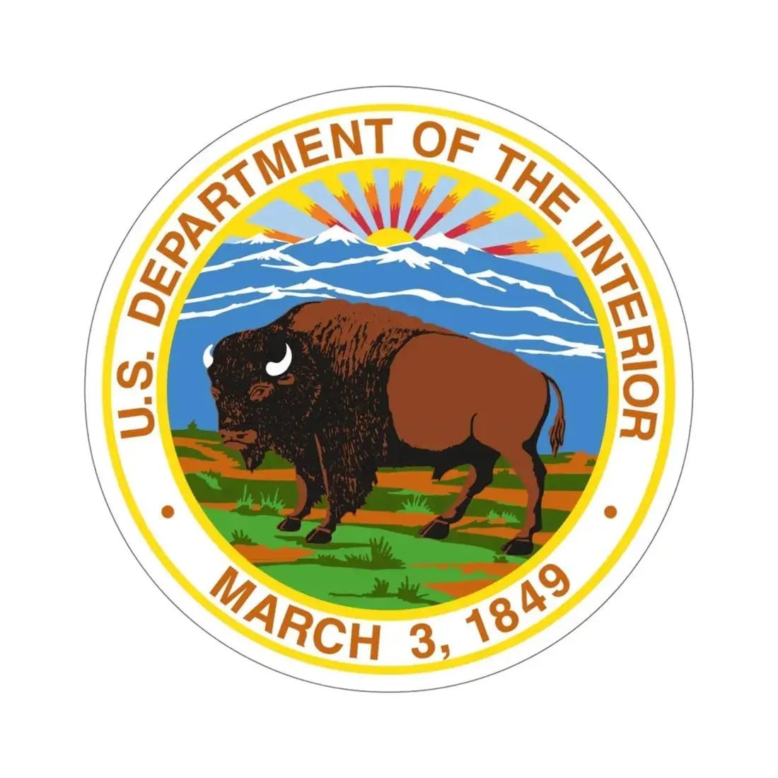 United States Department of the Interior STICKER Vinyl Die-Cut Decal 6 Inch - The Sticker Space