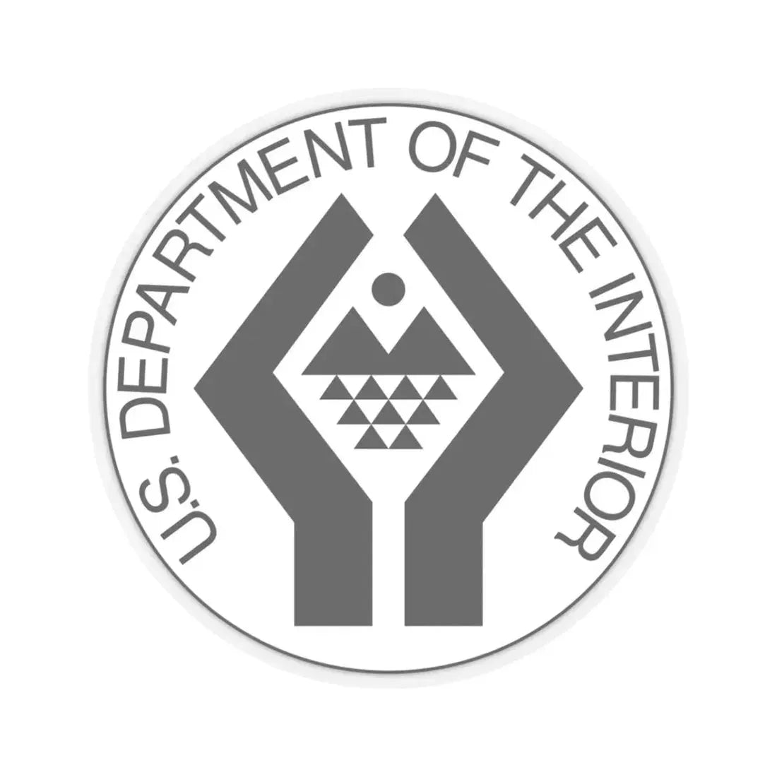 United States Department of the Interior - STICKER Vinyl Kiss-Cut Decal 3 Inch Transparent - The Sticker Space