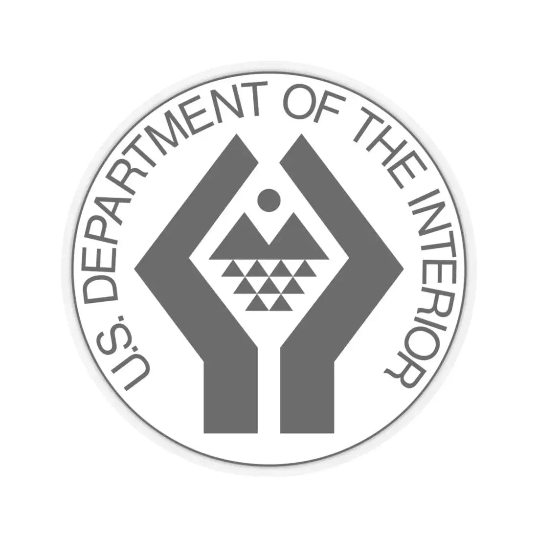 United States Department of the Interior - STICKER Vinyl Kiss-Cut Decal 6 Inch Transparent - The Sticker Space
