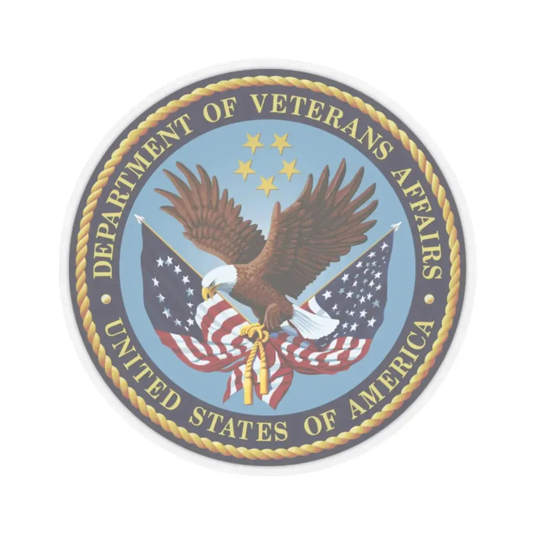 United States Department of Veterans Affairs - STICKER Vinyl Kiss-Cut Decal 2 Inch Transparent - The Sticker Space