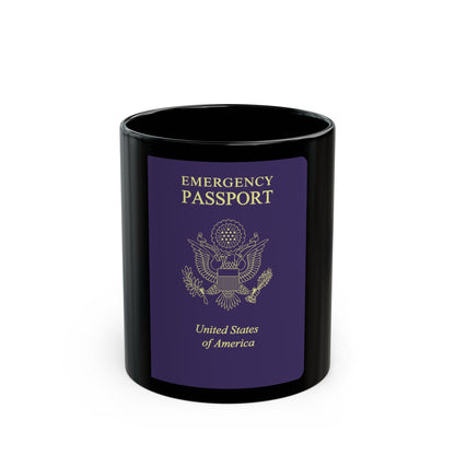 United States Emergency Passport - Black Coffee Mug