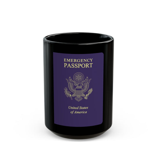 United States Emergency Passport - Black Coffee Mug