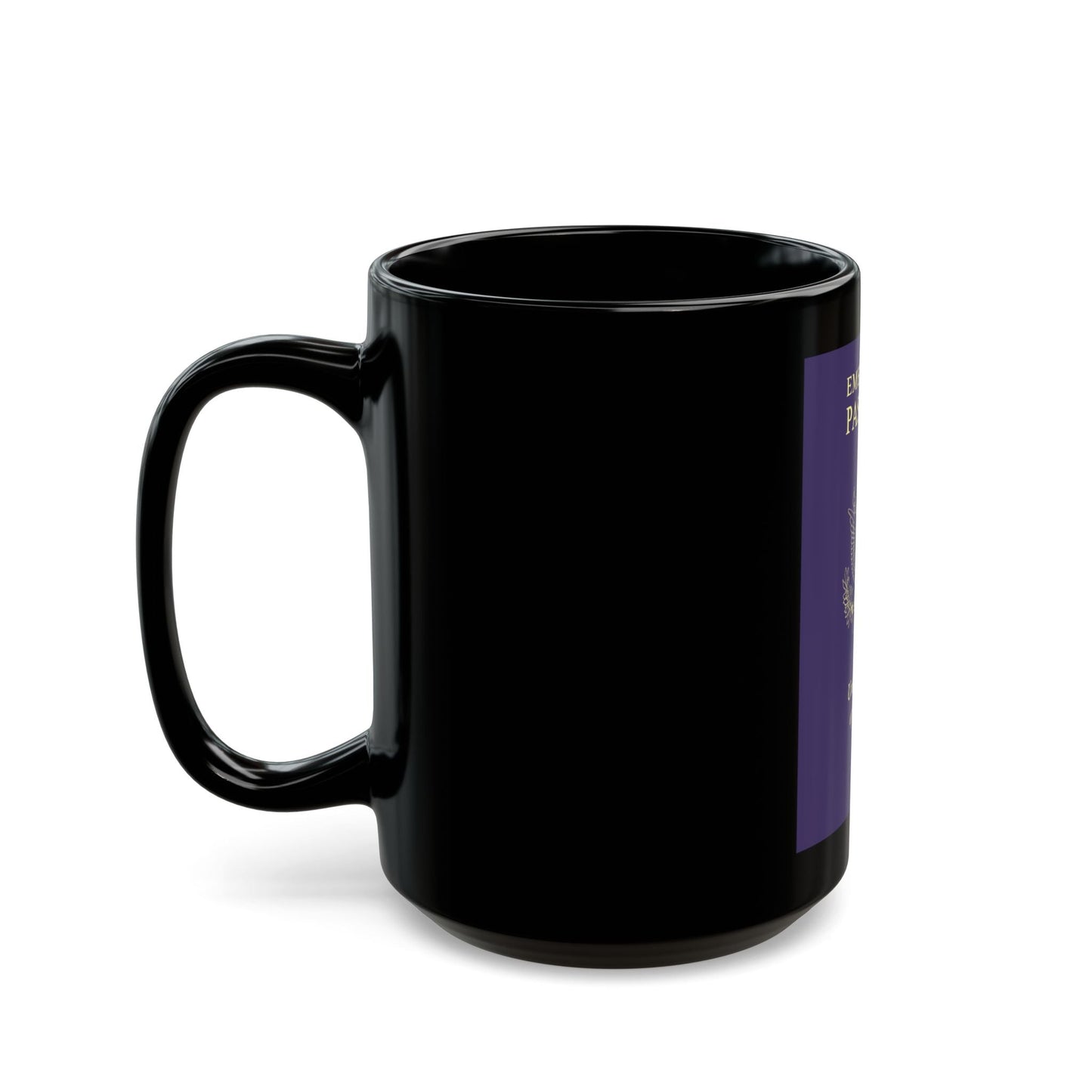 United States Emergency Passport - Black Coffee Mug