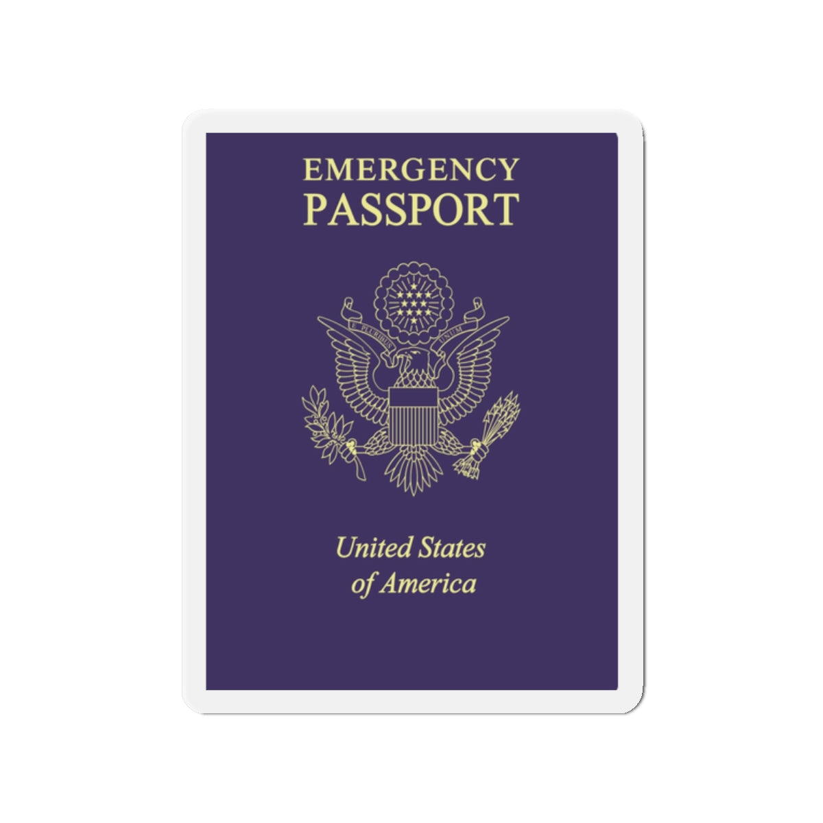 United States Emergency Passport - Die-Cut Magnet-2" x 2"-The Sticker Space