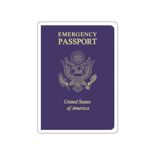 United States Emergency Passport STICKER Vinyl Die-Cut Decal-White-The Sticker Space