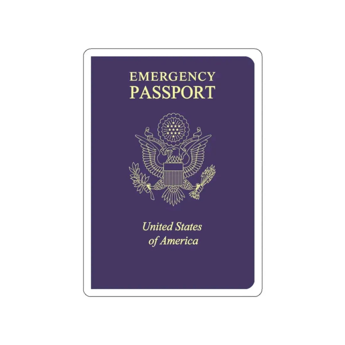 United States Emergency Passport STICKER Vinyl Die-Cut Decal 2 Inch - The Sticker Space