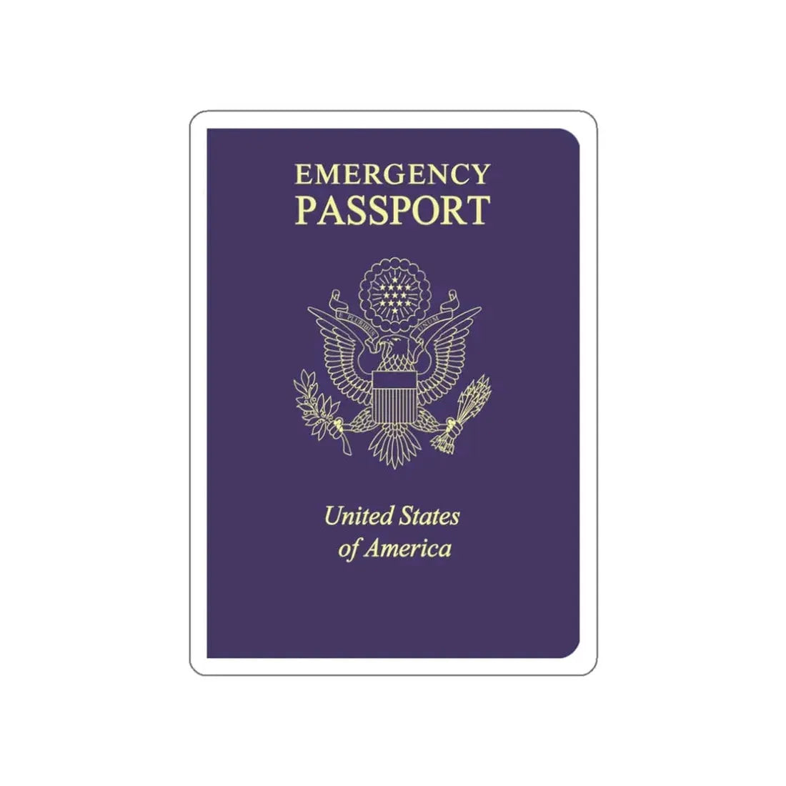 United States Emergency Passport STICKER Vinyl Die-Cut Decal 3 Inch - The Sticker Space