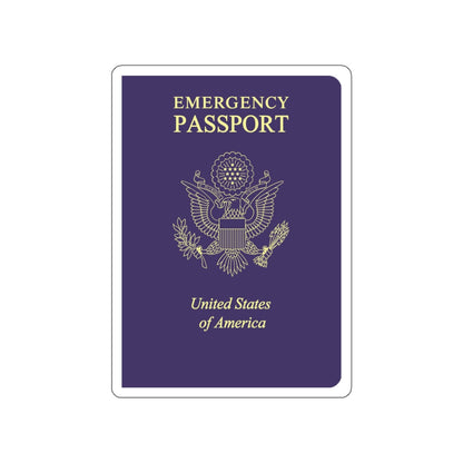 United States Emergency Passport STICKER Vinyl Die-Cut Decal-White-The Sticker Space