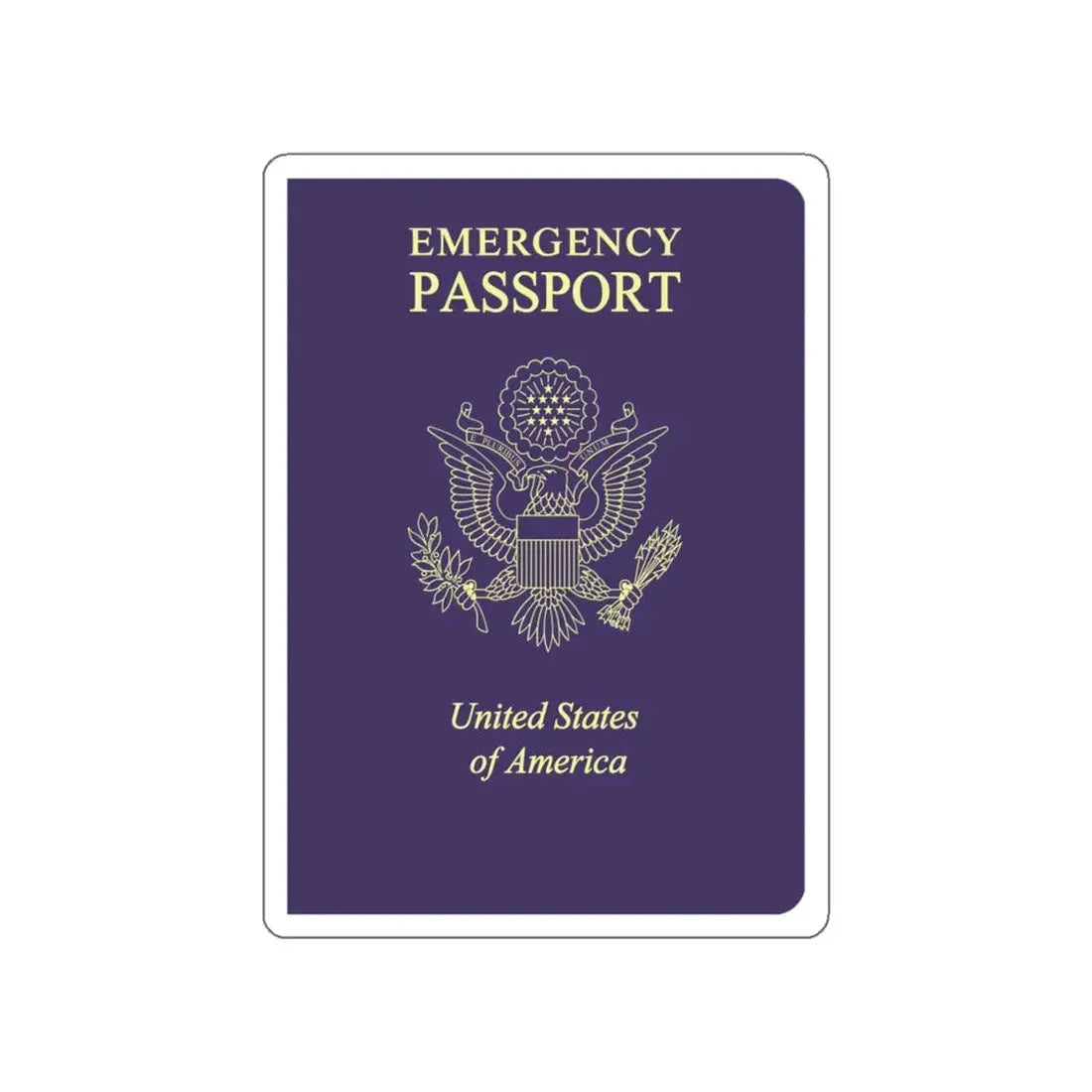 United States Emergency Passport STICKER Vinyl Die-Cut Decal 5 Inch - The Sticker Space