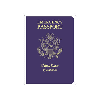 United States Emergency Passport STICKER Vinyl Die-Cut Decal-White-The Sticker Space