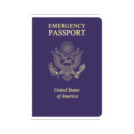 United States Emergency Passport - STICKER Vinyl Kiss-Cut Decal 2 Inch White - The Sticker Space