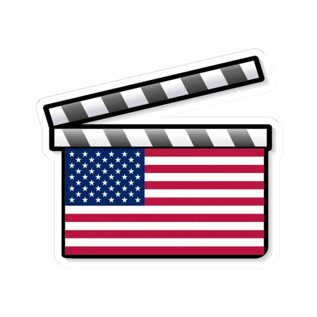 United States film clapperboard (United States) STICKER Vinyl Kiss-Cut Decal 4 Inch White - The Sticker Space