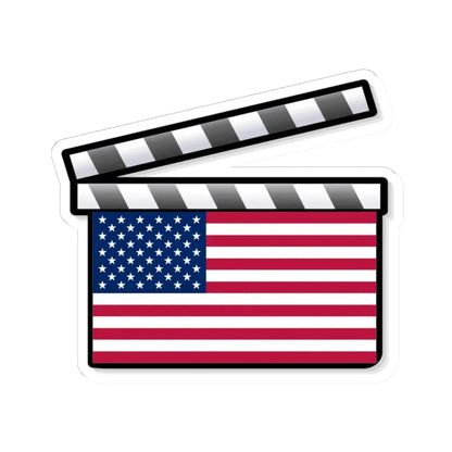 United States film clapperboard (United States) STICKER Vinyl Kiss-Cut Decal 6 Inch White - The Sticker Space