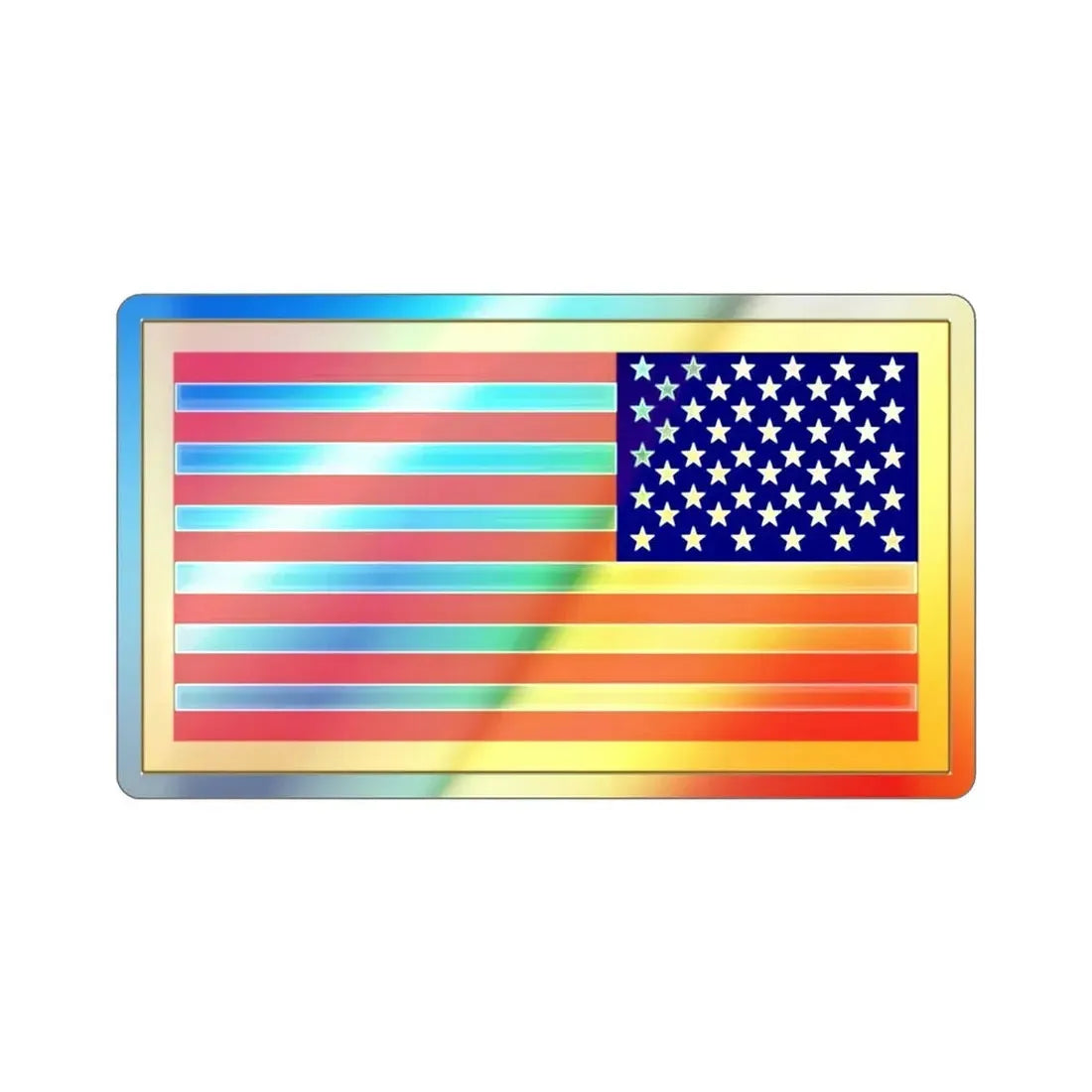 United States Flag Reversed (U.S. Army) Holographic STICKER Die-Cut Vinyl Decal 2 Inch Holographic - The Sticker Space