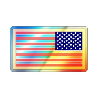 United States Flag Reversed (U.S. Army) Holographic STICKER Die-Cut Vinyl Decal 2 Inch Holographic - The Sticker Space