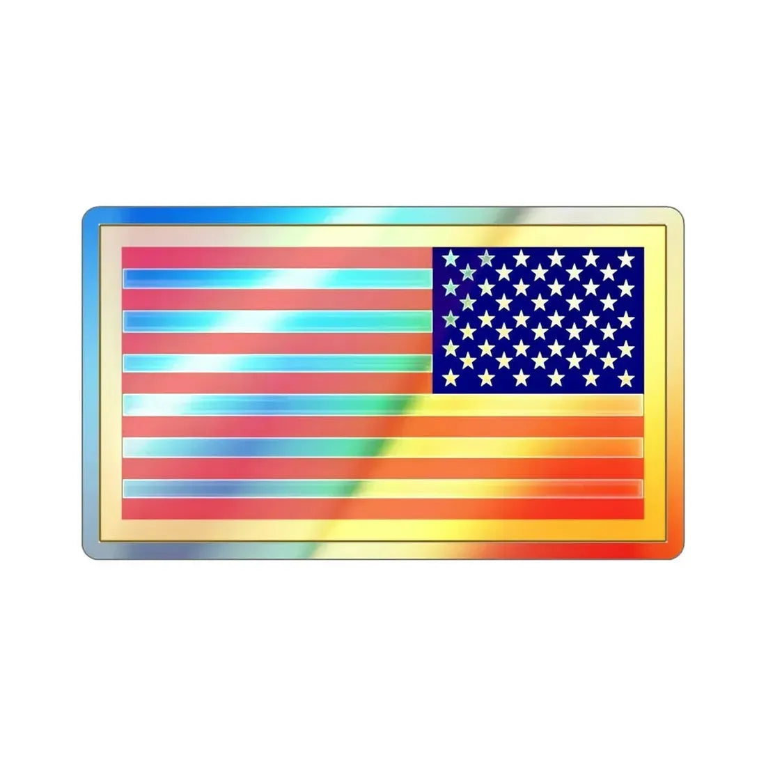 United States Flag Reversed (U.S. Army) Holographic STICKER Die-Cut Vinyl Decal 4 Inch Holographic - The Sticker Space