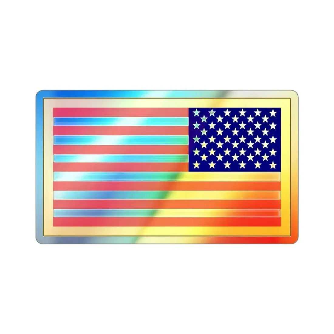 United States Flag Reversed (U.S. Army) Holographic STICKER Die-Cut Vinyl Decal 5 Inch Holographic - The Sticker Space