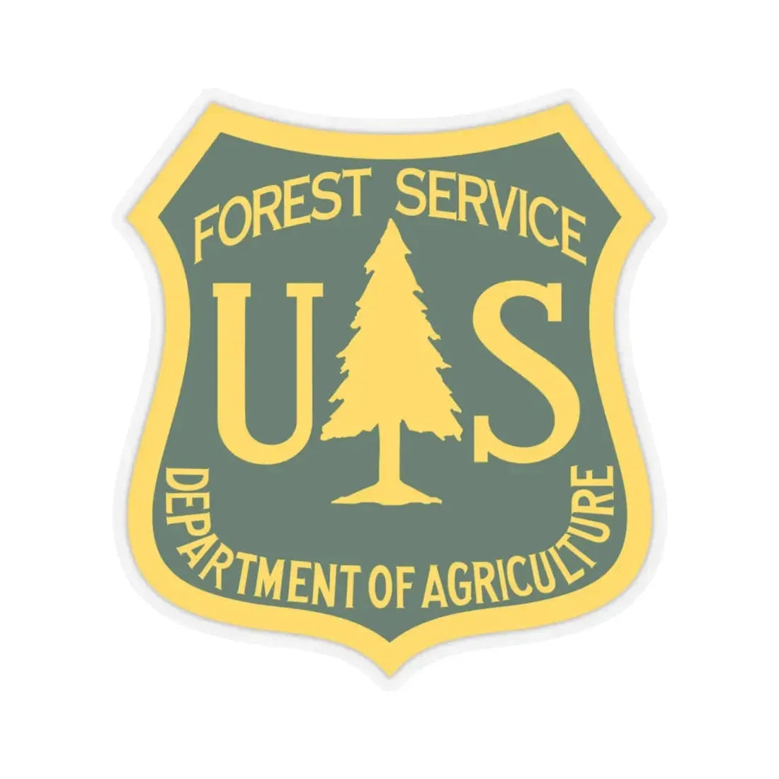 United States Forest Service - STICKER Vinyl Kiss-Cut Decal 4 Inch Transparent - The Sticker Space
