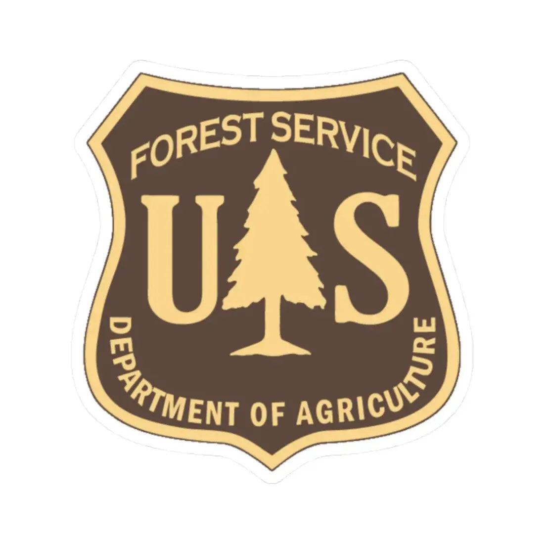 United States Forest Service v2 - STICKER Vinyl Kiss-Cut Decal 2 Inch White - The Sticker Space