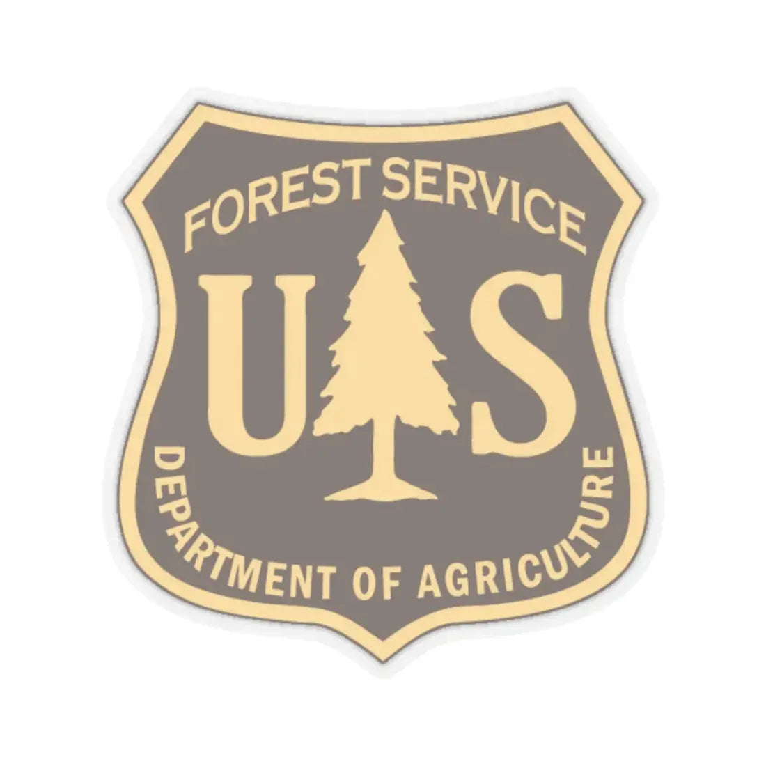 United States Forest Service v2 - STICKER Vinyl Kiss-Cut Decal 3 Inch Transparent - The Sticker Space