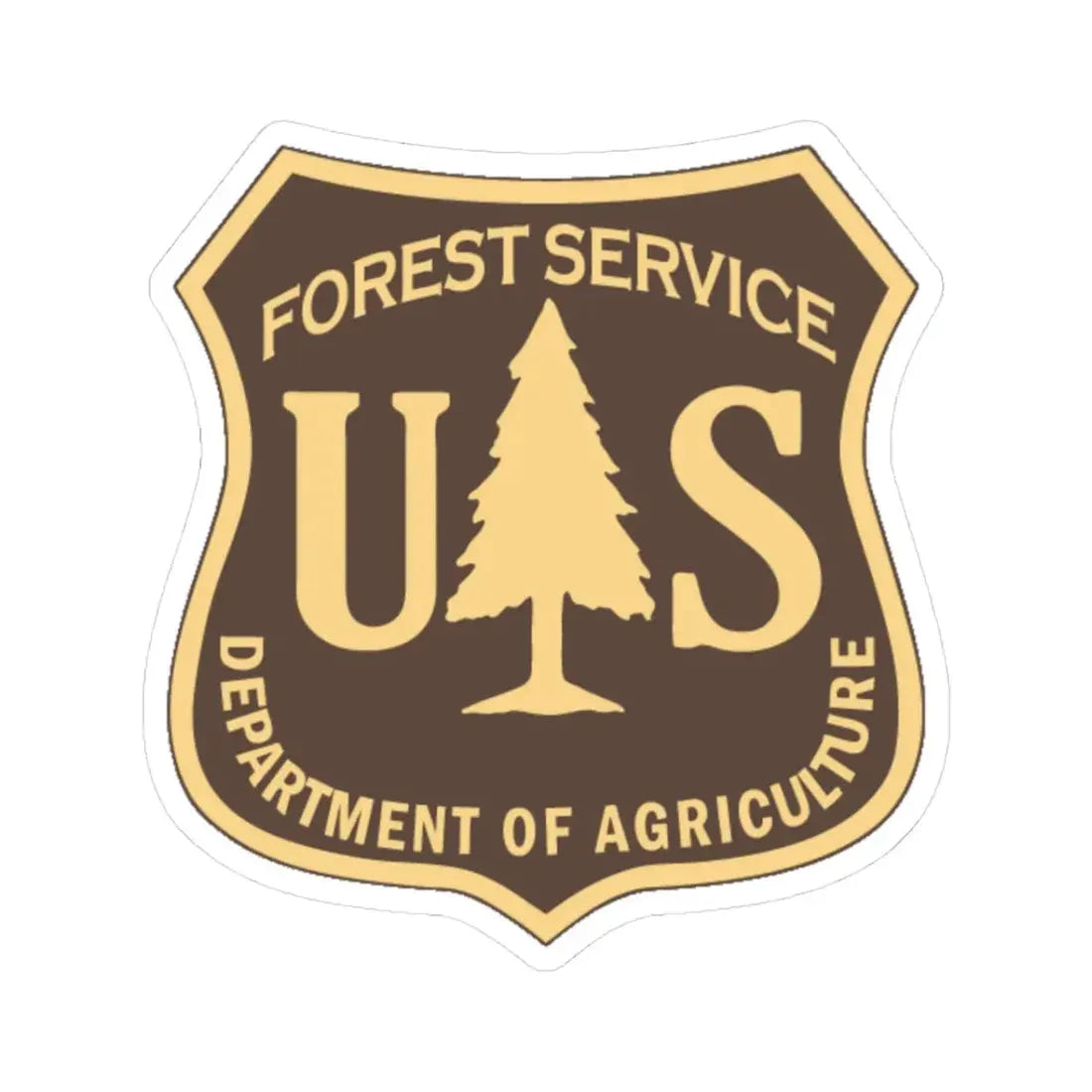 United States Forest Service v2 - STICKER Vinyl Kiss-Cut Decal 3 Inch White - The Sticker Space