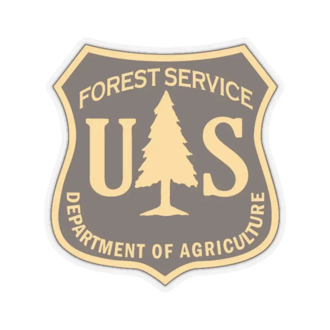 United States Forest Service v2 - STICKER Vinyl Kiss-Cut Decal 4 Inch Transparent - The Sticker Space