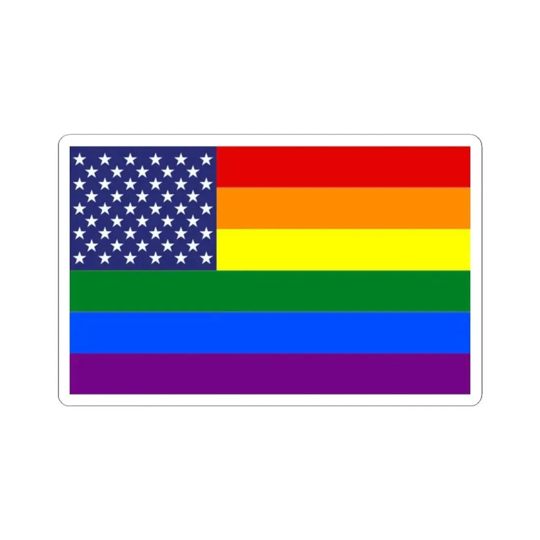 United States Gay flag (United States) STICKER Vinyl Kiss-Cut Decal 2 Inch White - The Sticker Space