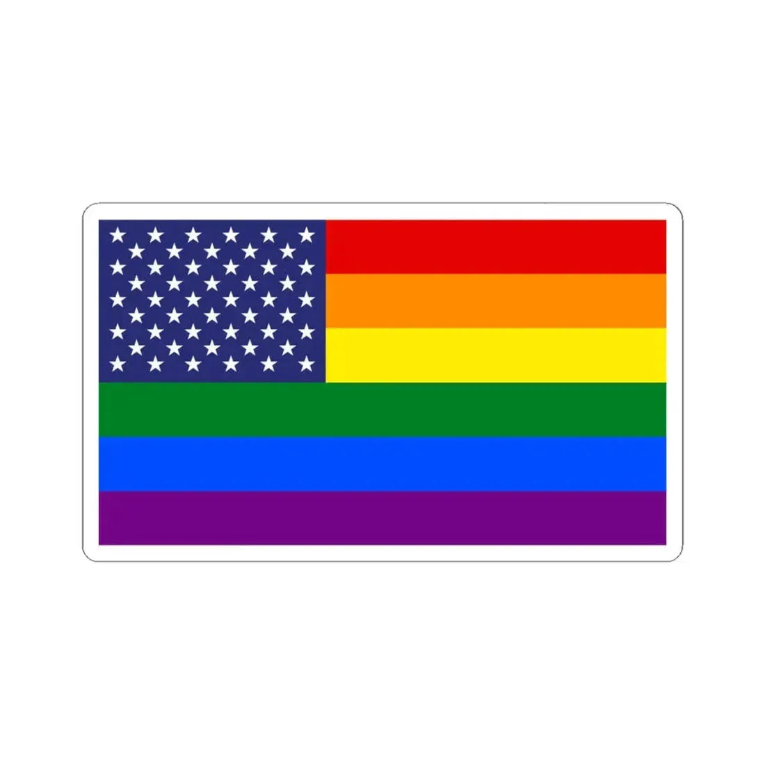 United States Gay Pride flag (United States) STICKER Vinyl Kiss-Cut Decal 6 Inch White - The Sticker Space