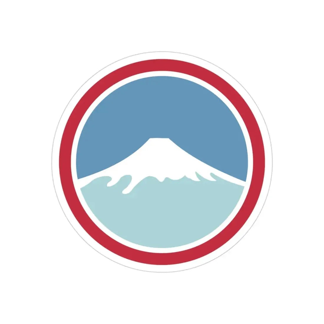 United States Japan Shoulder sleeve insignia (U.S. Army) REVERSE PRINT Transparent Die-Cut STICKER 3 Inch Die-Cut Transparent - The Sticker Space