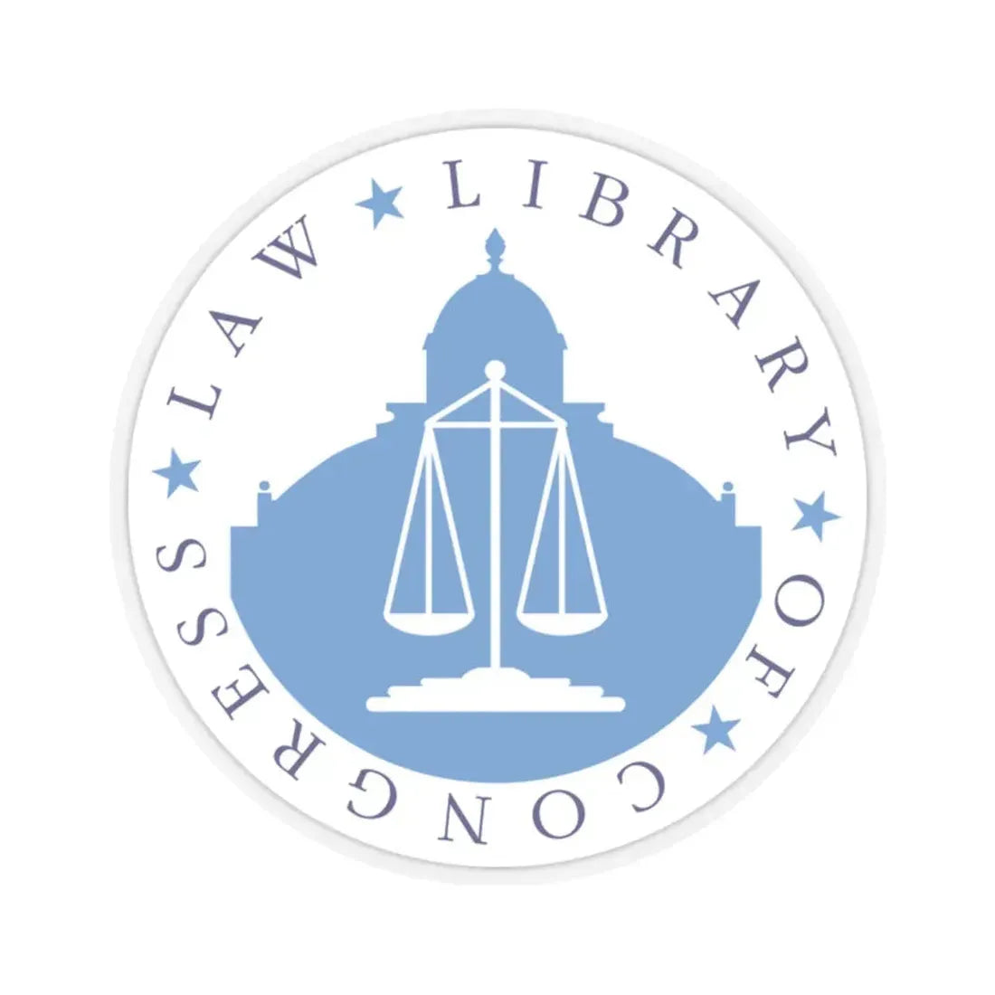United States Law Library Of Congress - STICKER Vinyl Kiss-Cut Decal 2 Inch Transparent - The Sticker Space
