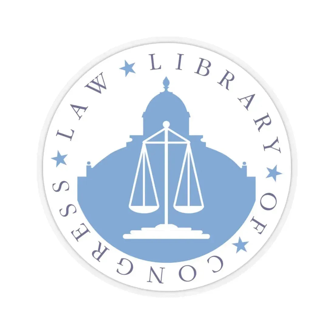 United States Law Library Of Congress - STICKER Vinyl Kiss-Cut Decal 4 Inch Transparent - The Sticker Space