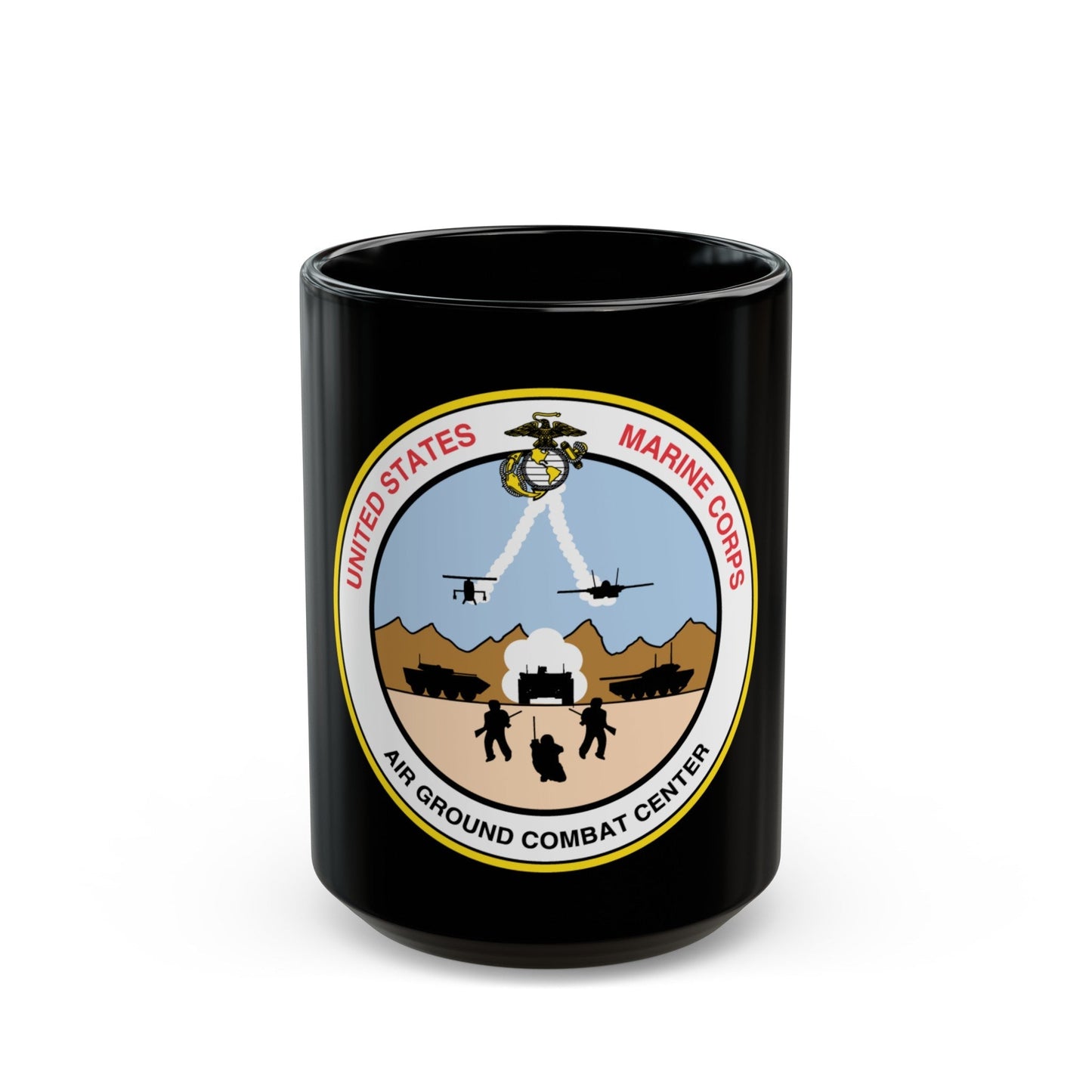 United States Marine Corps Air Ground Combat Center (USMC) Black Coffee Mug-15oz-The Sticker Space