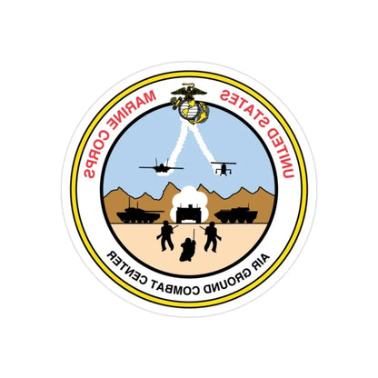 United States Marine Corps Air Ground Combat Center (USMC) REVERSE PRINT Transparent Die-Cut STICKER 2 Inch Die-Cut Transparent - The Sticker Space
