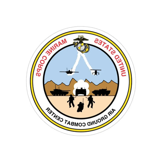 United States Marine Corps Air Ground Combat Center (USMC) REVERSE PRINT Transparent Die-Cut STICKER 6 Inch Die-Cut Transparent - The Sticker Space