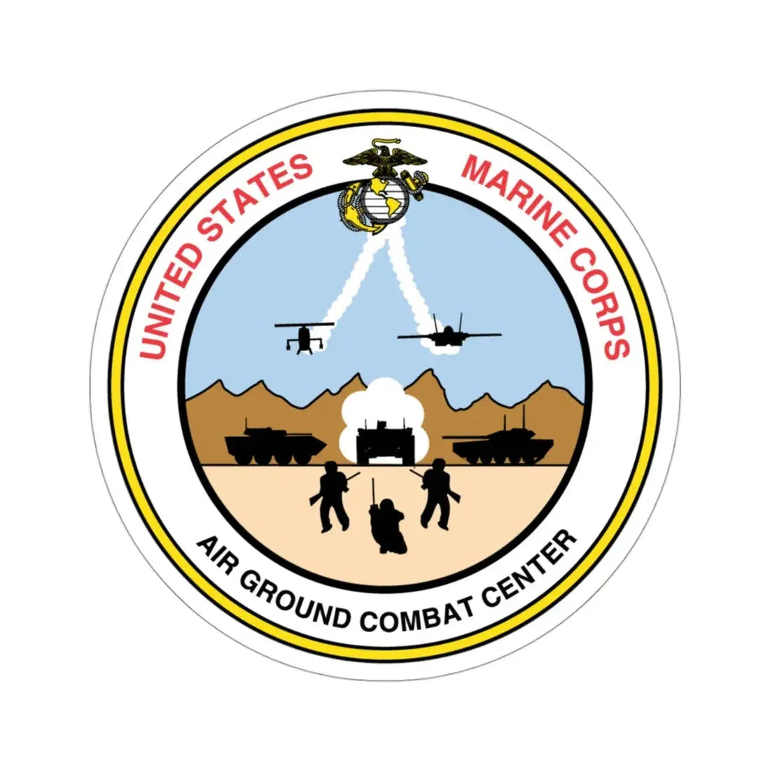 United States Marine Corps Air Ground Combat Center (USMC) STICKER Vinyl Die-Cut Decal 3 Inch - The Sticker Space