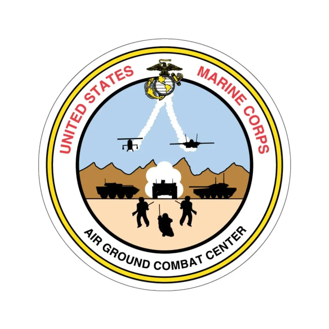 United States Marine Corps Air Ground Combat Center (USMC) STICKER Vinyl Kiss-Cut Decal 6 Inch White - The Sticker Space