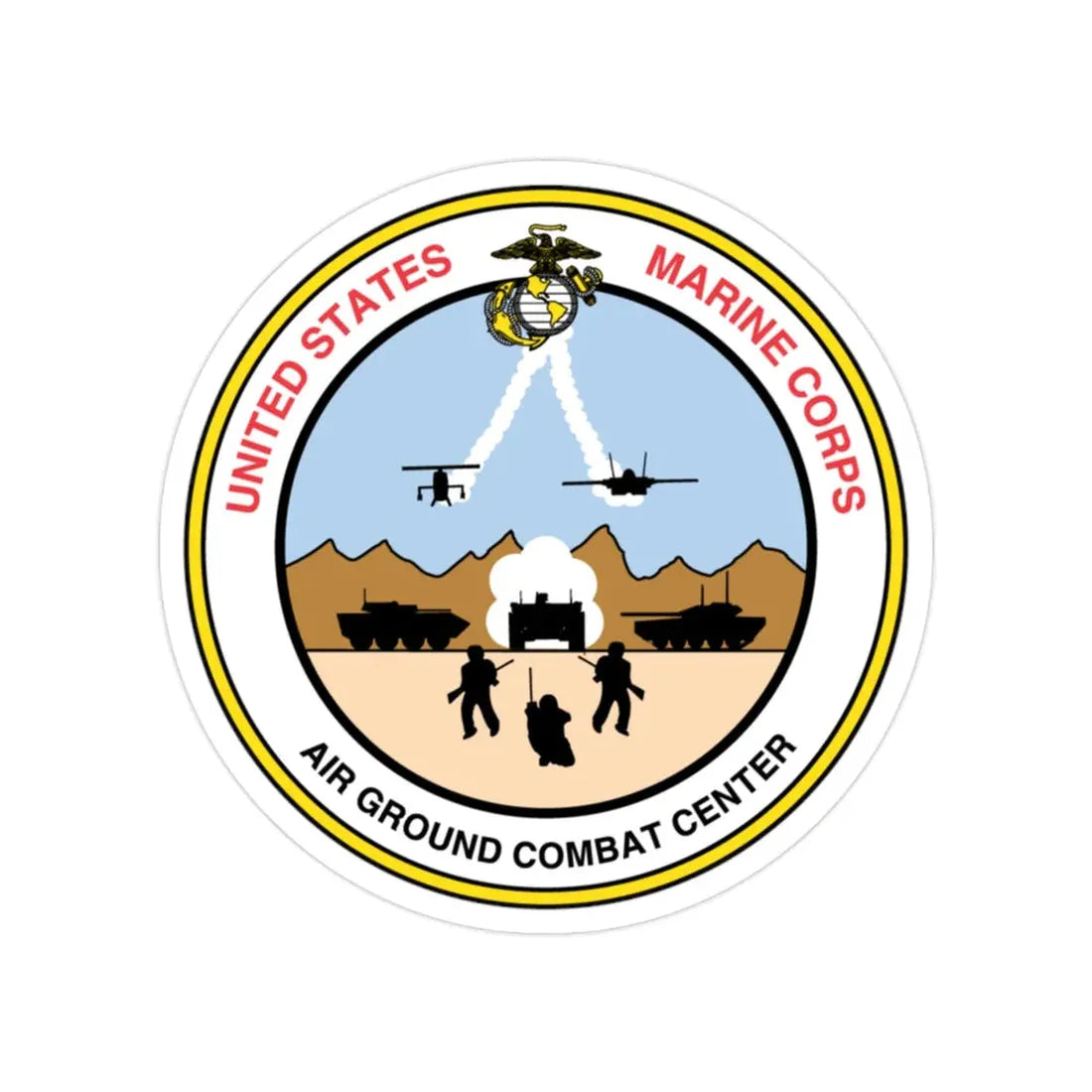 United States Marine Corps Air Ground Combat Center (USMC) Transparent STICKER Die-Cut Vinyl Decal 2 Inch - The Sticker Space