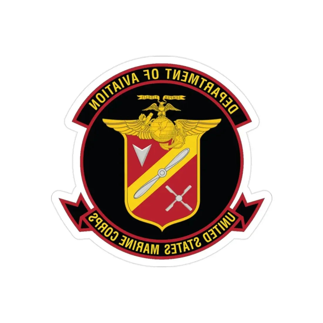 United States Marine Corps Aviation (USMC) REVERSE PRINT Transparent Die-Cut STICKER 2 Inch Die-Cut Transparent - The Sticker Space