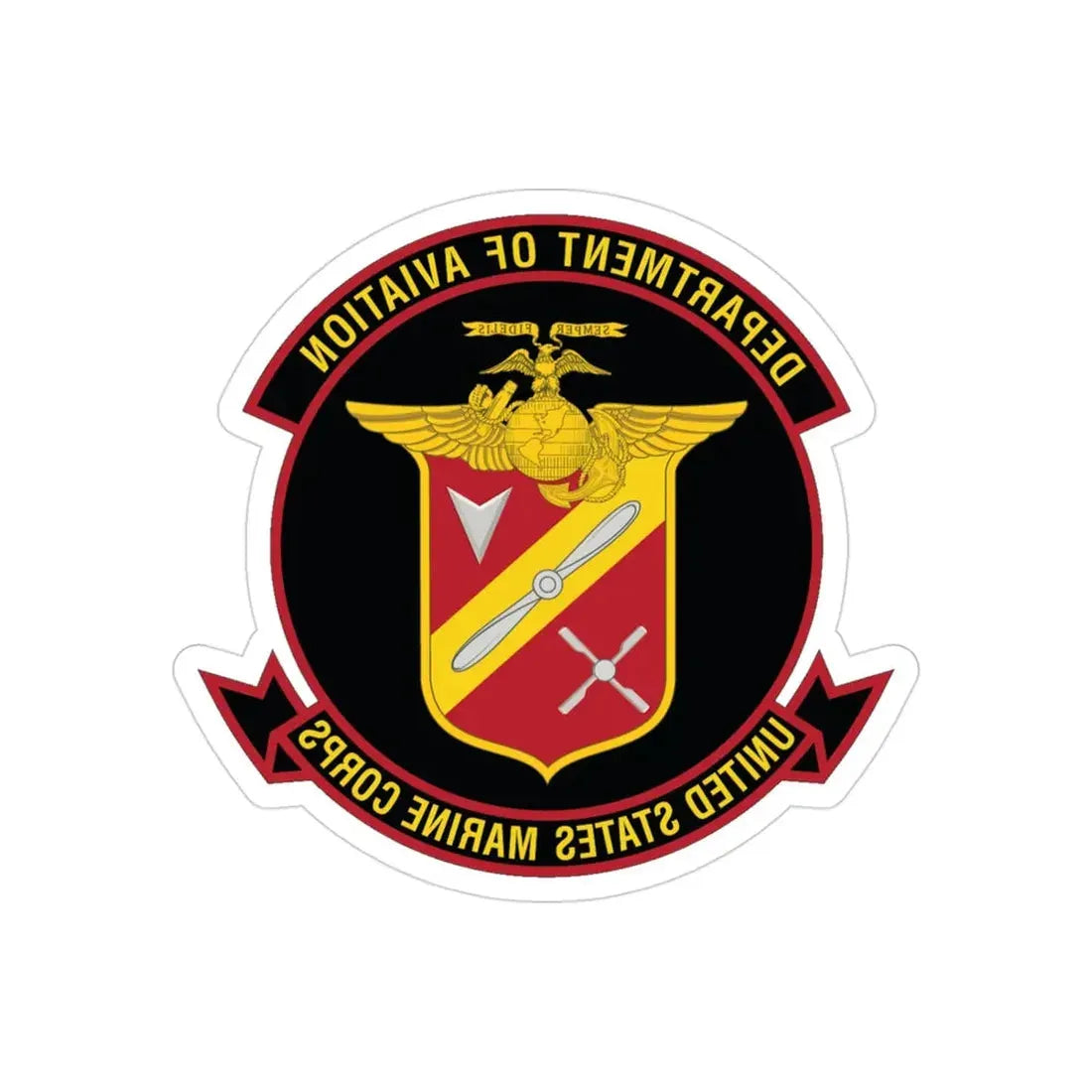 United States Marine Corps Aviation (USMC) REVERSE PRINT Transparent Die-Cut STICKER 3 Inch Die-Cut Transparent - The Sticker Space
