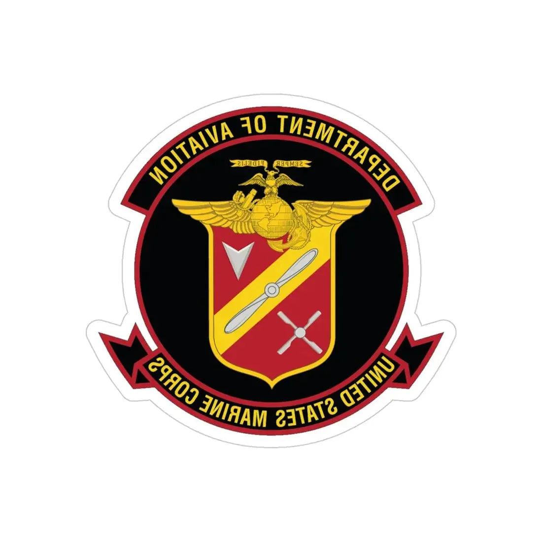 United States Marine Corps Aviation (USMC) REVERSE PRINT Transparent Die-Cut STICKER 4 Inch Die-Cut Transparent - The Sticker Space