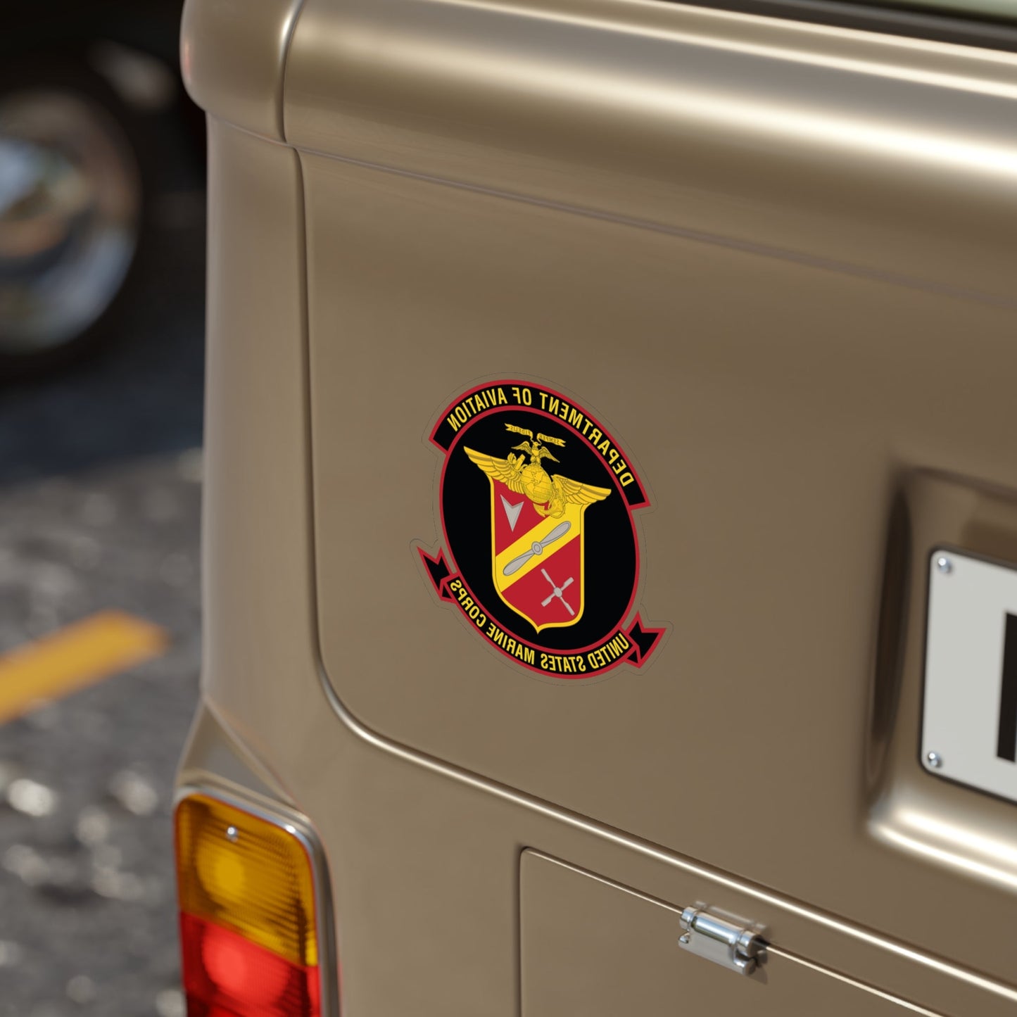 United States Marine Corps Aviation (USMC) REVERSE PRINT Transparent STICKER-The Sticker Space