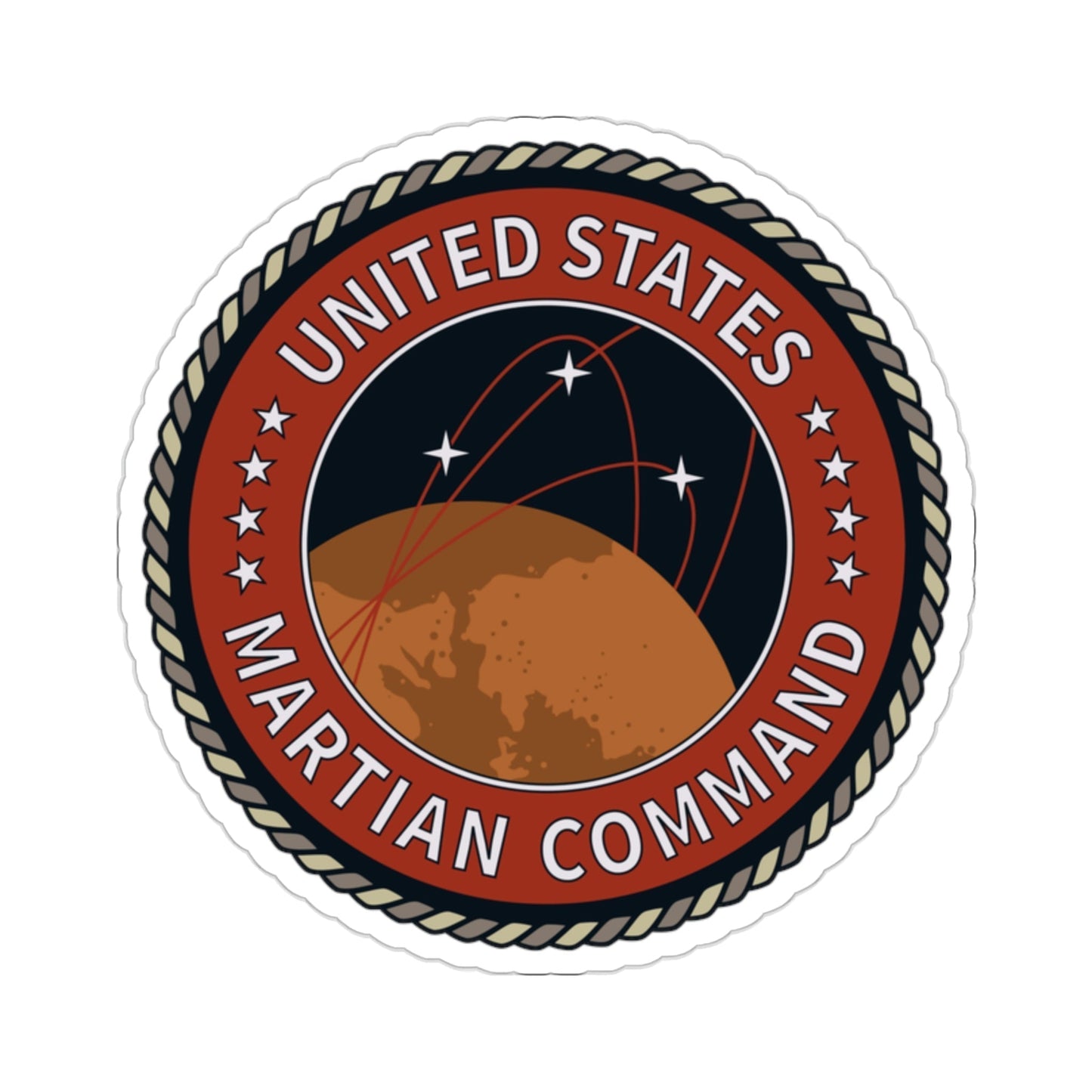 United States Martian Command STICKER Vinyl Die-Cut Decal-2 Inch-The Sticker Space