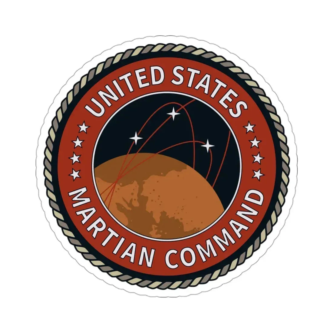 United States Martian Command STICKER Vinyl Die-Cut Decal 3 Inch - The Sticker Space